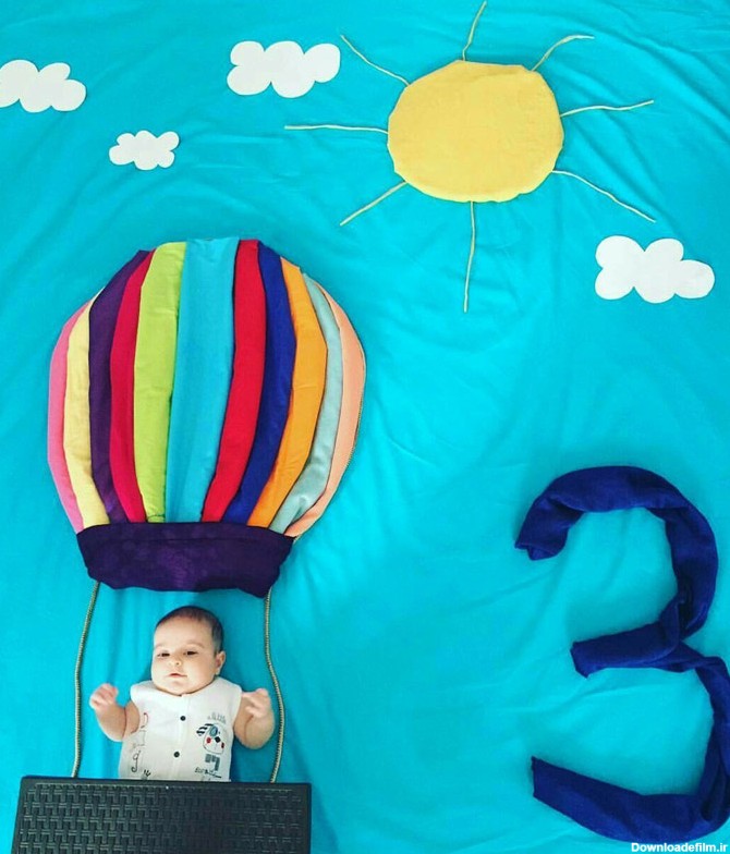 ایده عکس سه ماهگی نوزاد پسر - عکاسی از کودک 3 ماهه - عکس ماهگرد بچه