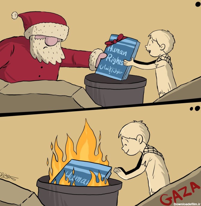 کاریکاتور/ هدیه بابانوئل برای کودکان فلسطینی