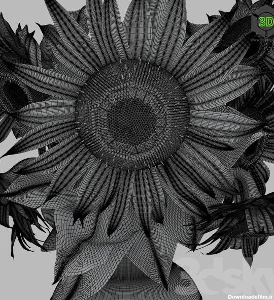 دانلود مدل سه بعدی گلدان گل آفتابگردان 363 - تری دی دانلود