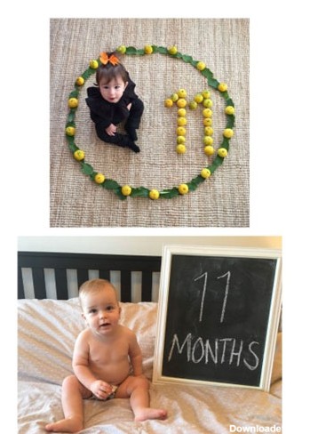 ایده عکس ماهگرد نوزاد پسر و دختر 1 تا 12 ماهگی در منزل ...