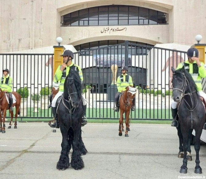 عکس | پلیس اسب سوار در ورزشگاه آزادی - خبرآنلاین