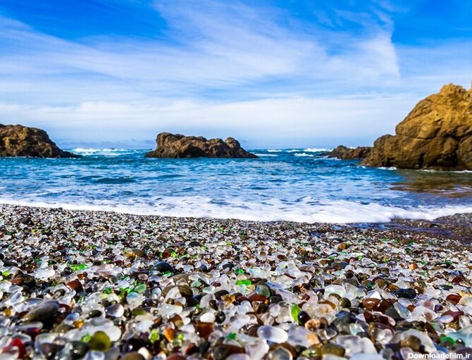 ساحل شیشه ای شگفت انگیز در کالیفرنیا
