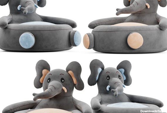 جزییات محصول آبجک ۳ بعدی اتاق کودک صندلی بچه گانه فیل