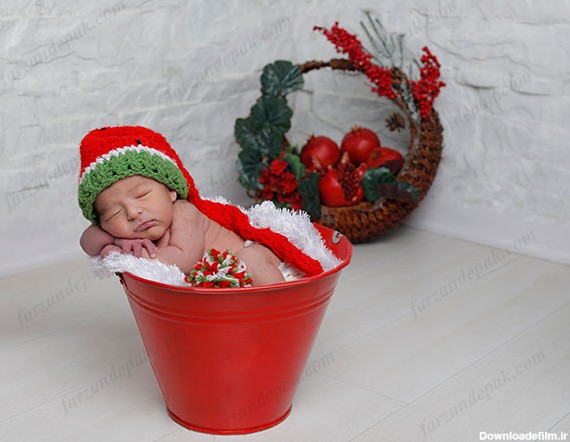 عکاسی نوزاد با تم یلدا - آتلیه بارداری ، نوزاد و کودک فرزند پاک
