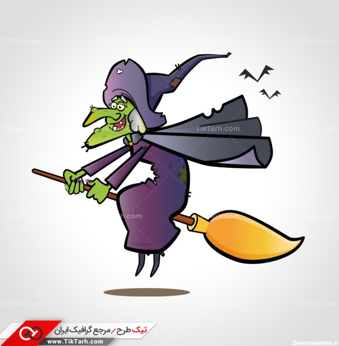 دانلود طرح لایه باز پیرزن جادوگر کارتونی | تیک طرح مرجع گرافیک ایران