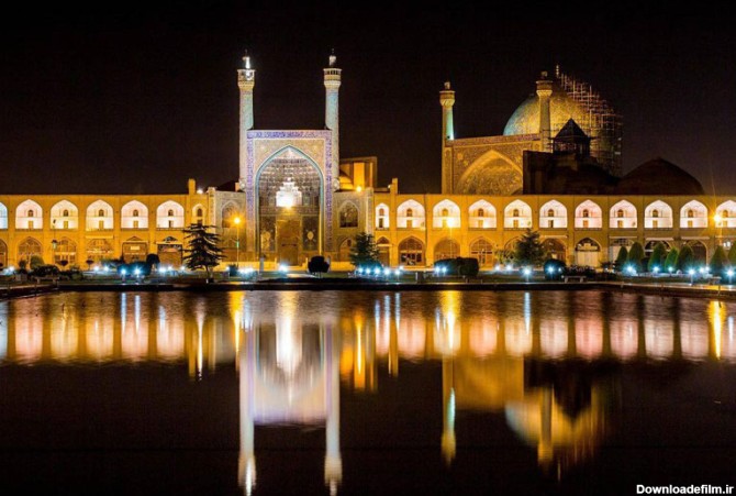 نورپردازی زیبای مسجد امام اصفهان در شب