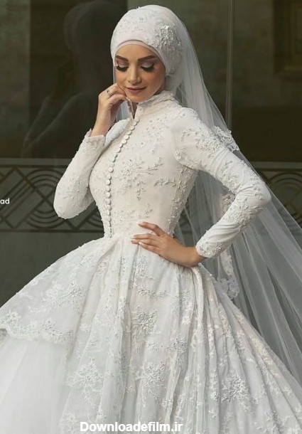 عکس لباس عروس با حجاب و زیبا