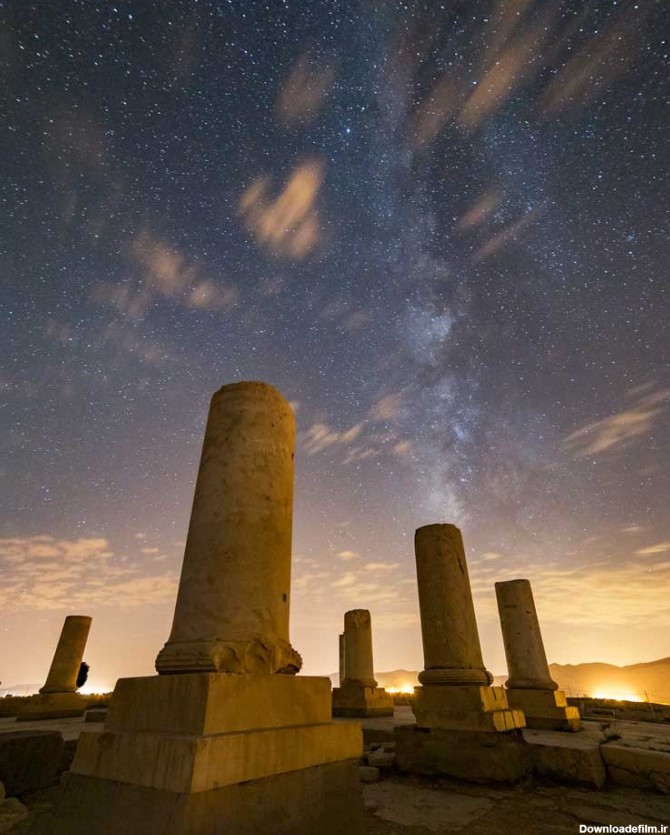 آسمان شب در محوطه باستانی پاسارگاد