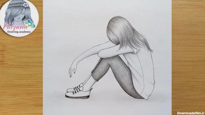 نحوه ترسیم یک دختر غمگین - آموزش نقاشی برای مبتدیان