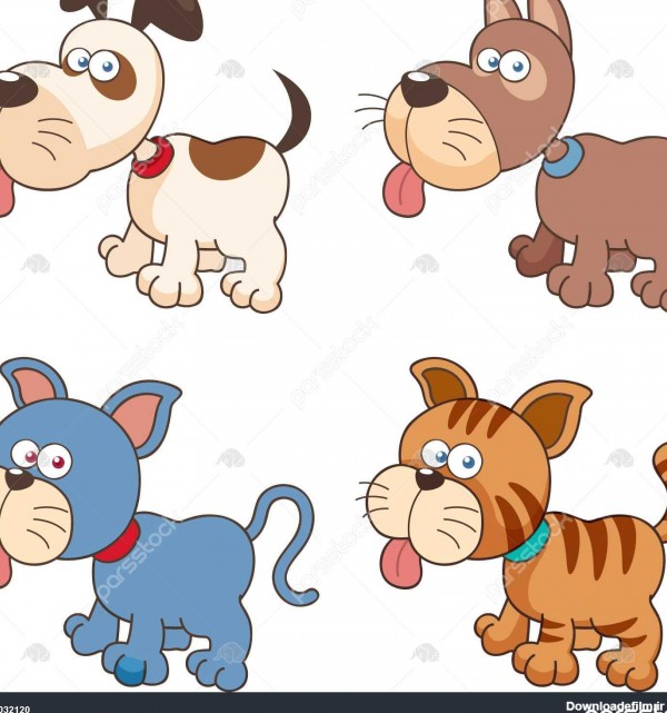 تصویر از سگ های کارتونی و گربه 1032120