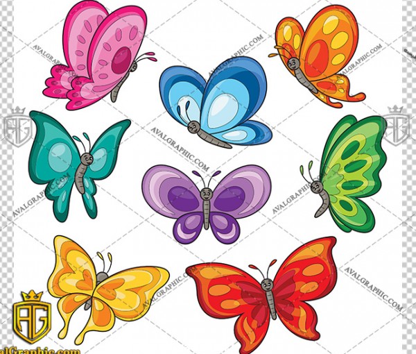 وکتور پروانه دو بعدی رنگی - دانلود وکتور پروانه، تصاویر برداری و طرح های برداری مناسب برای طراحی و چاپ