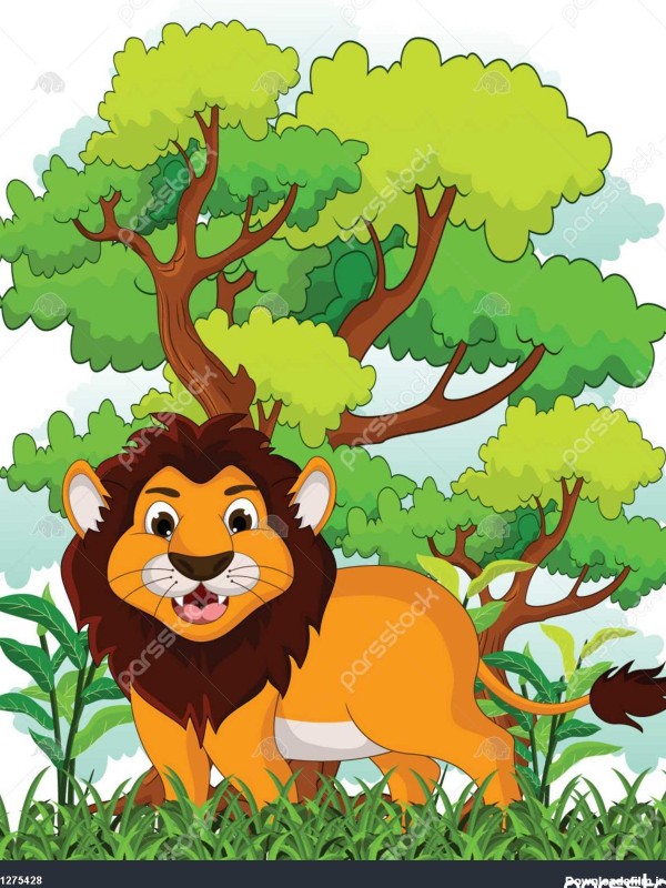 عکس کارتونی از شیر جنگل