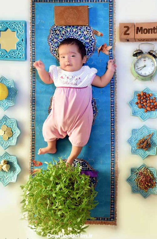 عکس بهاری نوزاد با هفت سین