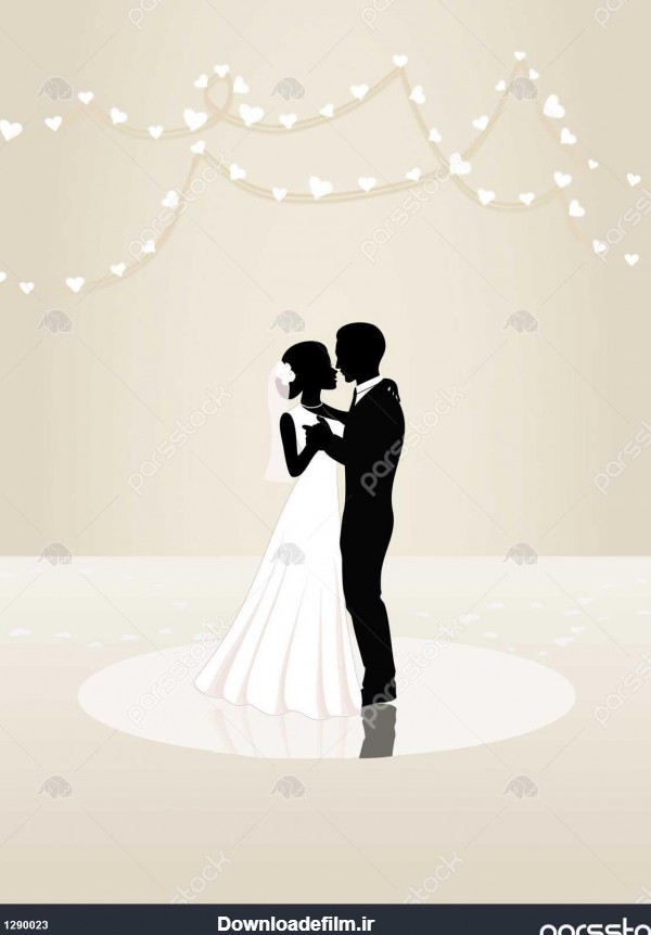 کارت عروسی عروس و داماد به عنوان سایه ها 1290023