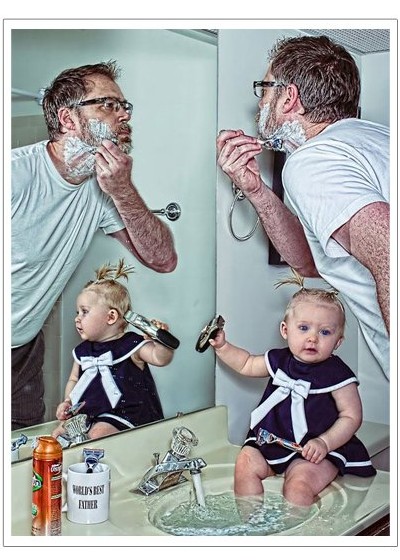 عکس جالب پدر و دختر