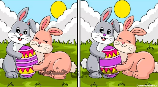 آزمون شناسایی تفاوت تصویر دو خرگوش