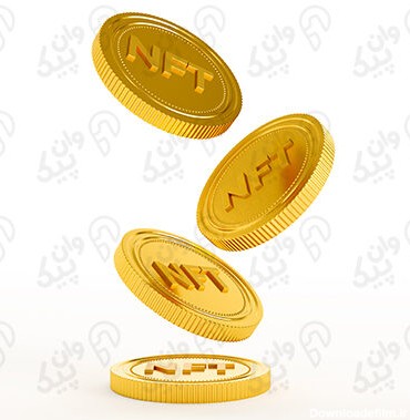 تصویر مفهوم رمز غیر قابل تعویض nft رندر سه بعدی پس زمینه سفید سکه های طلایی 