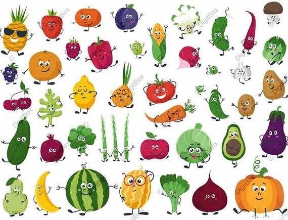 عکس نقاشی کارتونی میوه ها