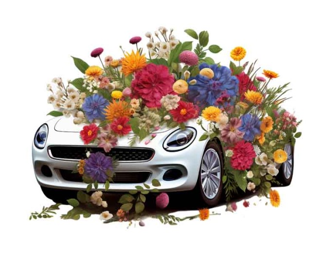 دانلود طرح گل های رنگی و ماشین
