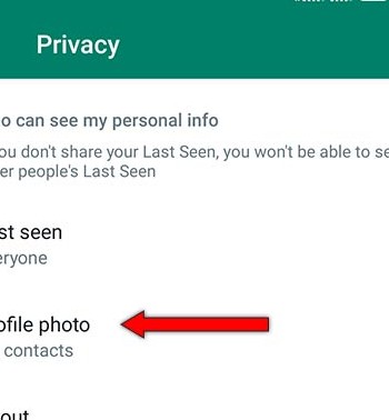 گزینه تصویر نمایه یا Profile photo در تنظیمات حریم خصوصی واتساپ برای تعیین افرادی مجاز به مشاهده تصویر پروفایل