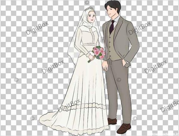 عکس png عروس با حجاب و داماد - دیجیت باکس - DigitBox