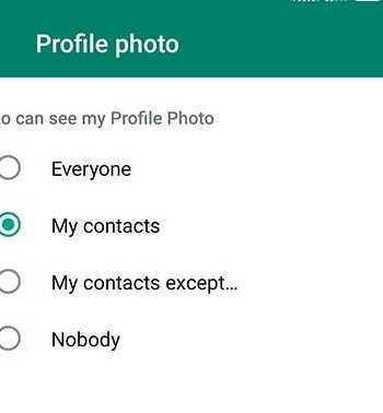 انتخاب افرادی که می توانند تصویر یا عکس پروفایل شما در واتساپ را مشاهده کنند