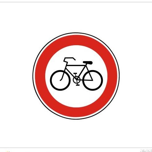 عکس تابلو عبور دوچرخه سوار ممنوع