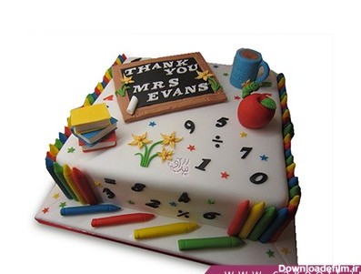 کیک روز معلم زنگ الفبا | کیک آف
