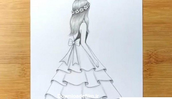 نقاشی دخترانه لباس عروس ❤️ [ بهترین تصاویر ]