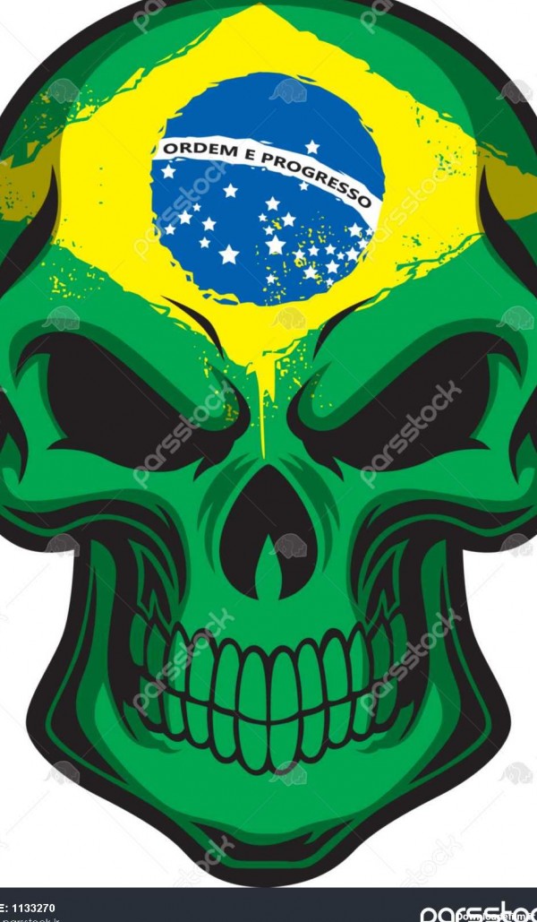 برزیل پرچم در اسکلت نقاشی 1133270