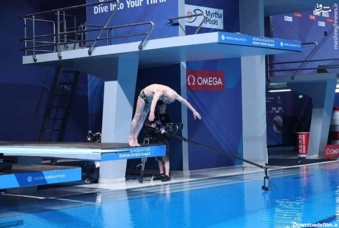 عکس/ شیرجه شناگر ۹۹ ساله ایرانی در مسابقات قهرمانی جهان