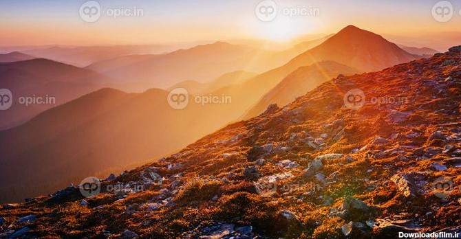 دانلود عکس غروب جادویی در کوهستان | اوپیک