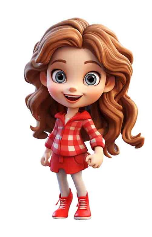 دانلود طرح عروسک دختر با موهای بلند
