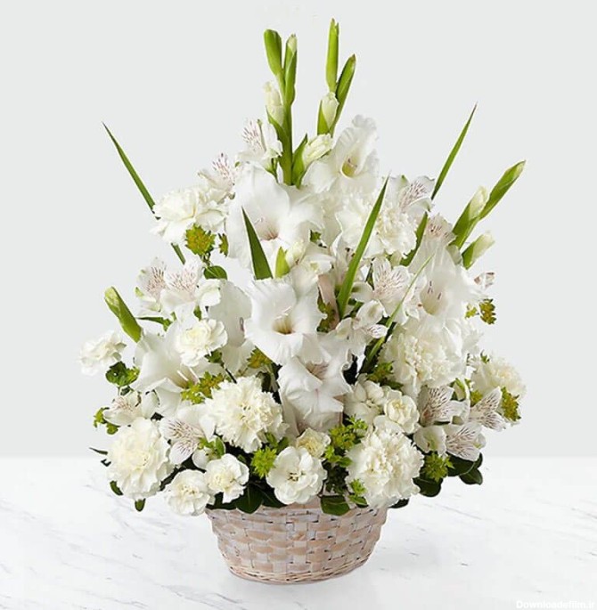 خرید سبد گل گلایول برای عرض تسلیت | خرید گل در گل فروشی آنلاین ایگل