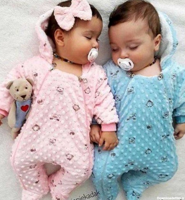 مدل لباس های نوزادی دوقلوهای بامزه + تصاویر