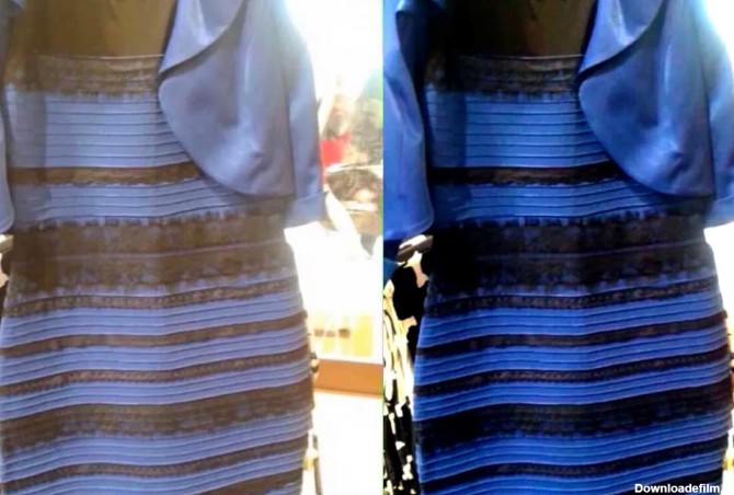 لباس زنانه به رنگ آبی / مشکی و طلایی / سفید