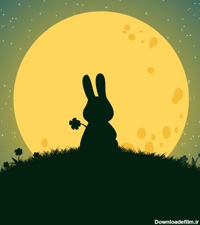 عکس کارتونی پروفایل خرگوش هنگام غروب