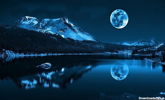 والپیپر ماه کامل| Full Moon Night Wallpaper