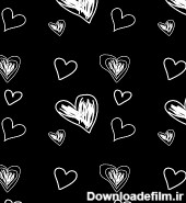 Black and White Hand Drawn Heart Background - Black and ...