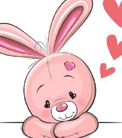عکس خرگوش کارتونی صورتی برای پروفایل