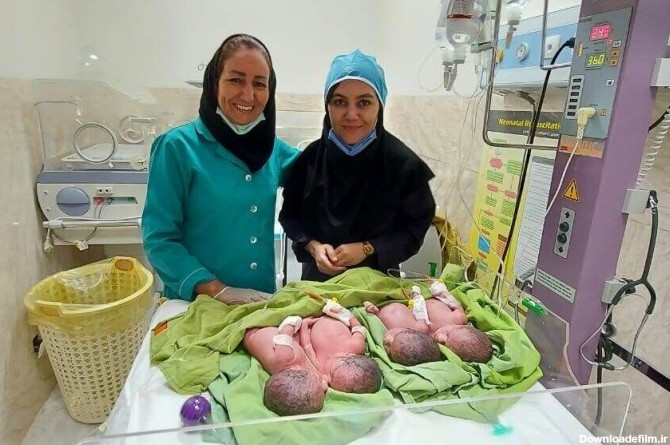 عکس | زن یزدی چهار قلو به‌ دنیا آورد | نخستین فرزند دختر است ...