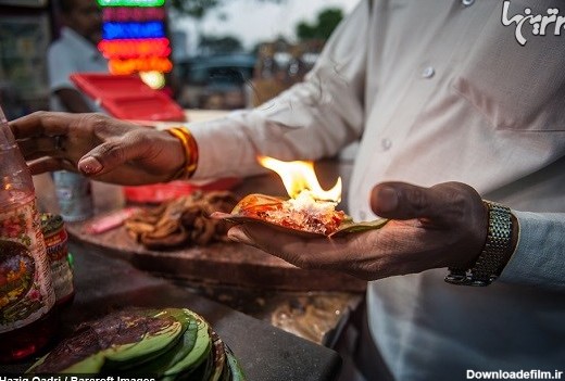 غذای هندی که با آتش شعله ور خورده می شود! (+عکس)