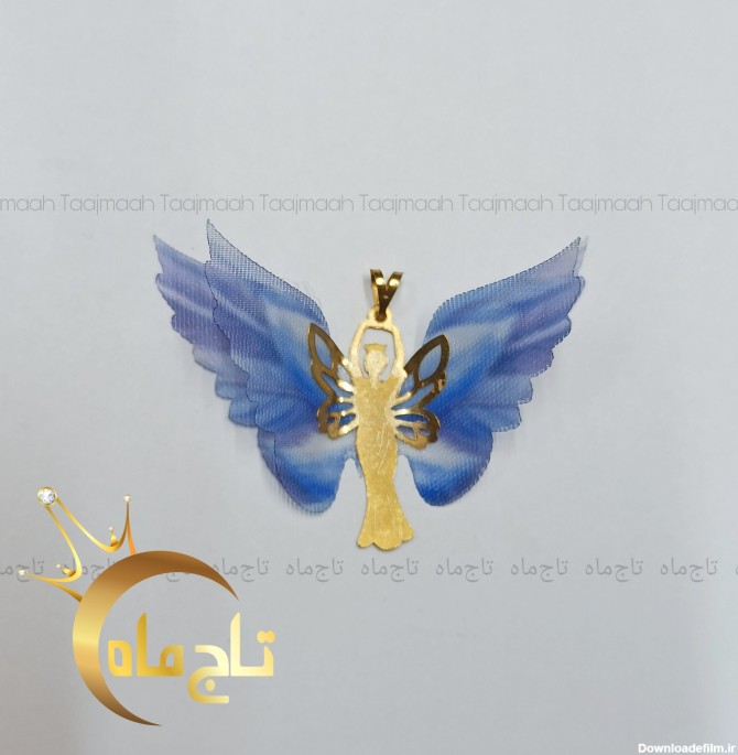 پلاک فرشته خانم پارچه و طلا تاج ماه – گالری طلای تاج ماه