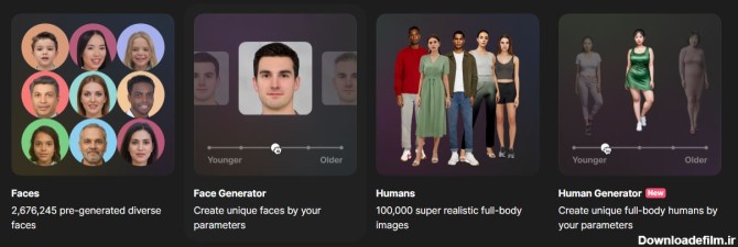 سایت ساخت چهره با هوش مصنوعی رایگان یک ابزار هوش مصنوعی برای عکس پروفایل و چهره