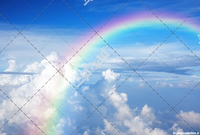 تصویر رنگین کمان بر فراز ابر ها