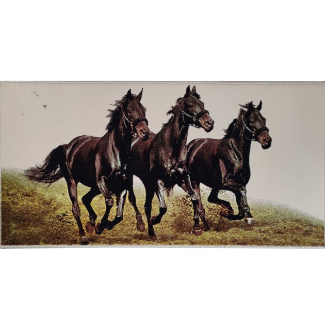تابلو فرش اسب سیاه 1200 شانه | خرید تابلو فرش ماشینی حیوانات