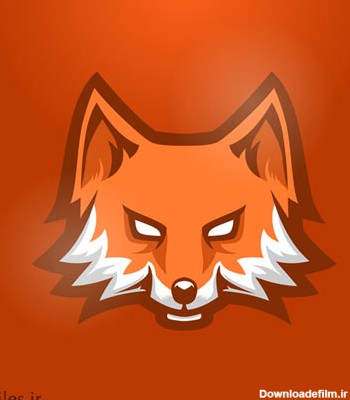 دانلود فایل لایه باز تصویر سر روباه بر زمینه نارنجی به عنوان لوگو ...