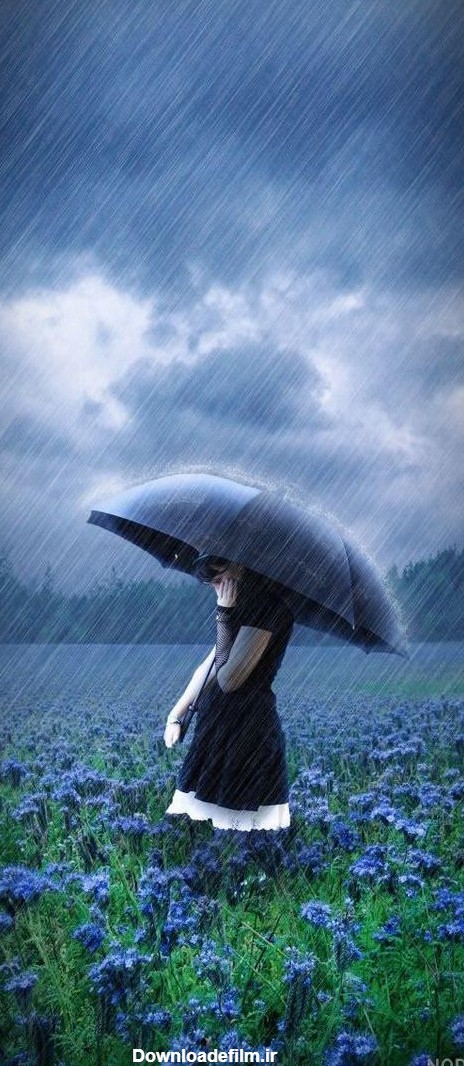 عکس غمگین دختر در باران - عکس نودی