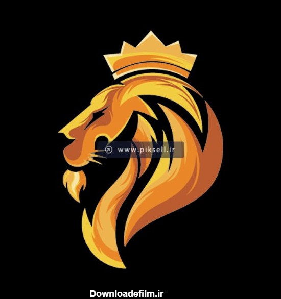 دانلود فایل وکتور لایه باز لوگوی شیر پادشاهی و تاج طلایی
