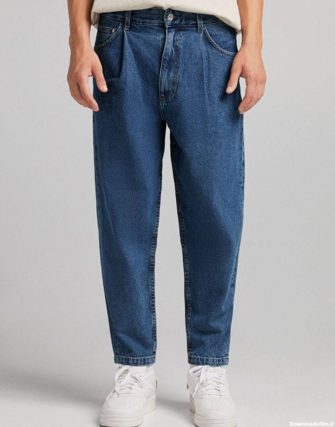 خرید و قیمت شلوار جین دمپا گشاد مردانه آبی برشکا | ترب